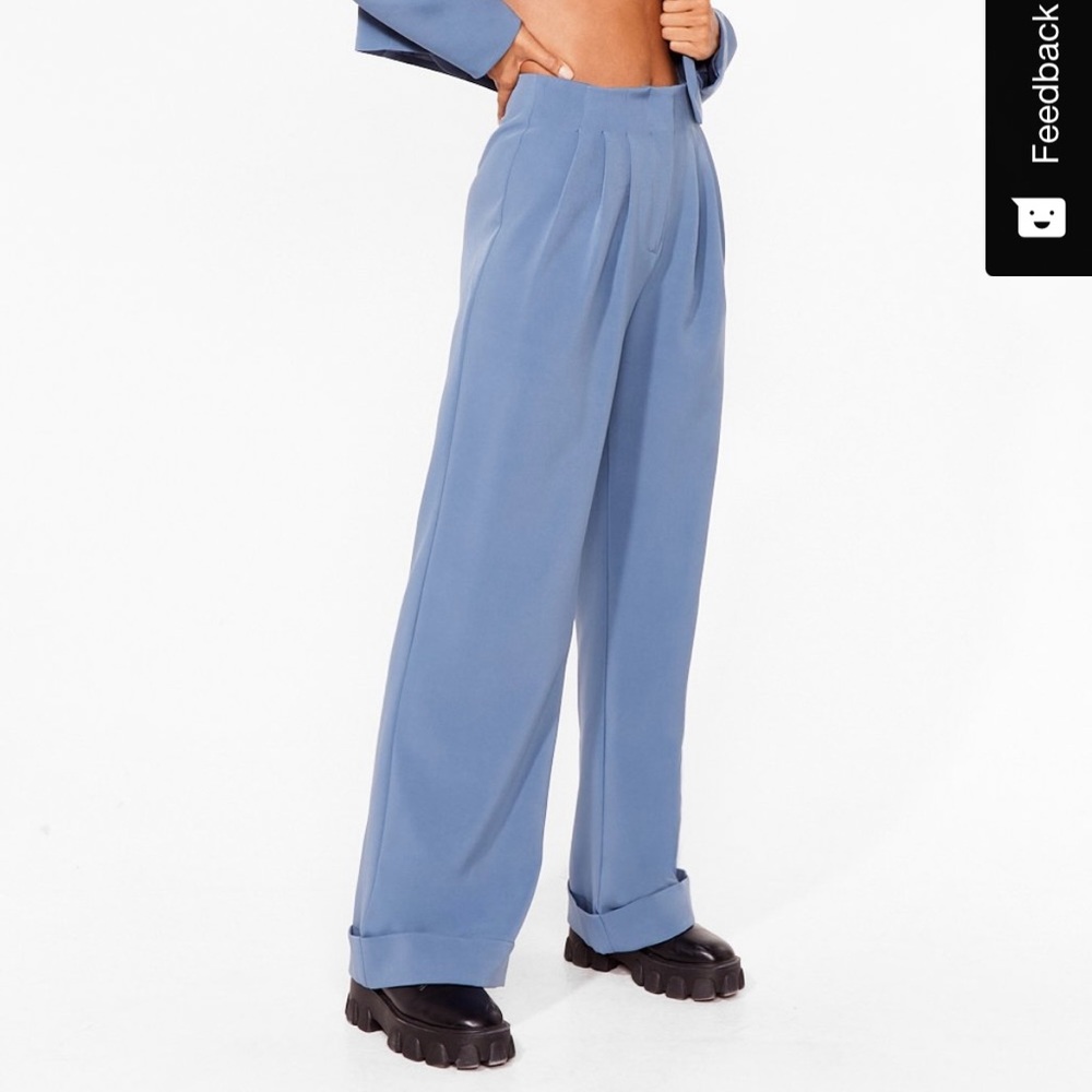 NASTYGAL wide leg trousers - Tailored Wide Leg Turn Up Pants